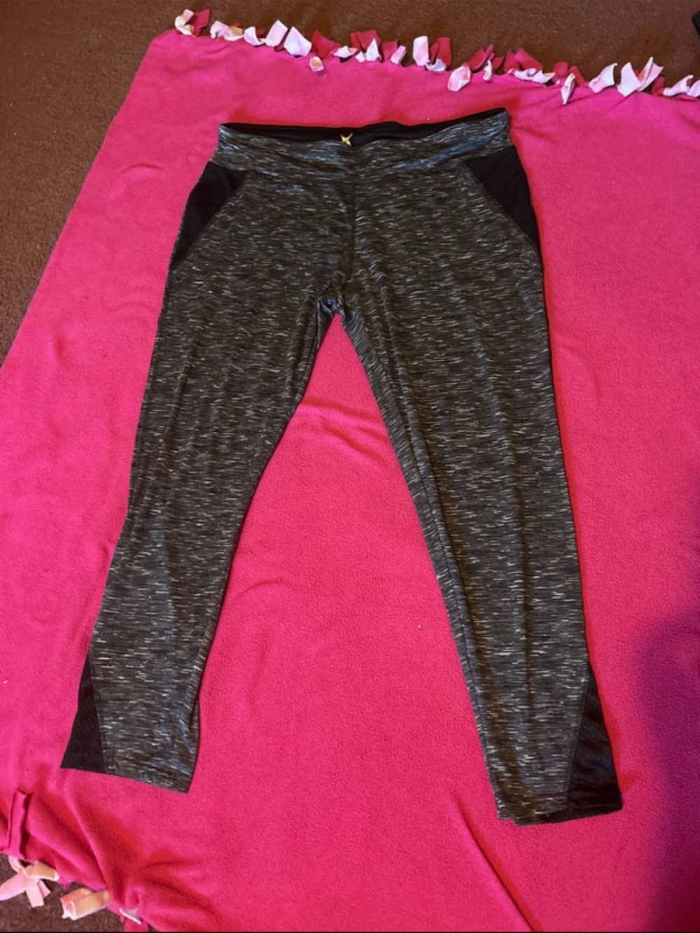 Game Time Girls Black & Gray Space-Dyed Leggings
